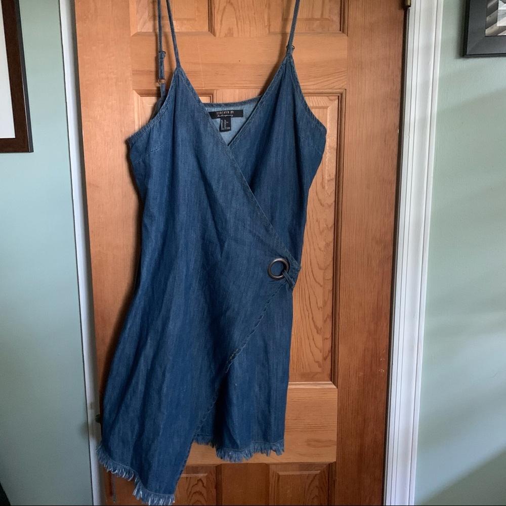 Asymmetrical jean wrap dress - Forever 21 - XL